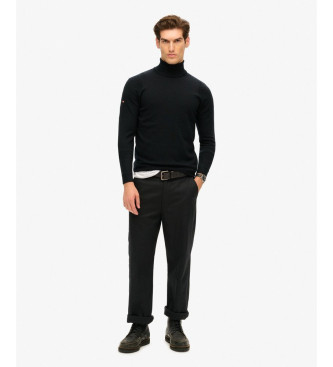 Superdry Merino turtleneck-jumper svart