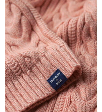 Superdry Eggs jumper with turn-down collar and dropped shoulders pink