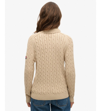 Superdry Jersey de Ochos Holgado Cuello Vuelto taupe