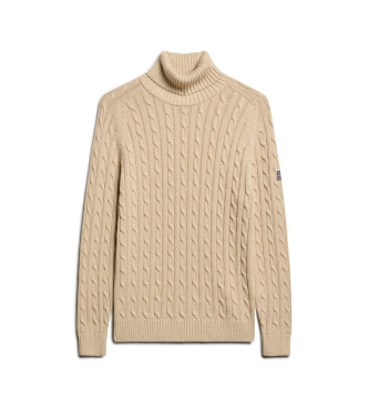Superdry Jersey de Ochos Holgado Cuello Vuelto taupe