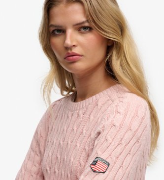Superdry Maglione a Trecce Oversize rosa
