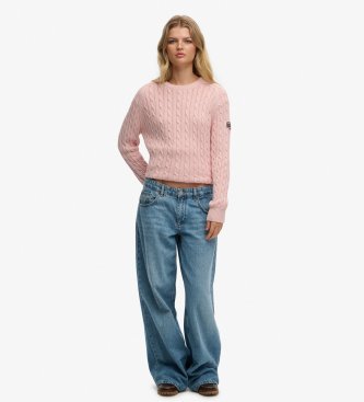Superdry Maglione a Trecce Oversize rosa