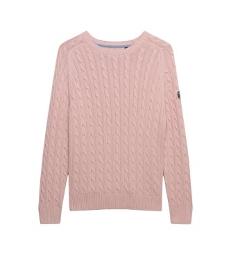 Superdry Maglione a Trecce Oversize rosa