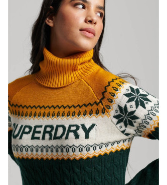 Superdry Pleten pulover Aspen Ski zelen