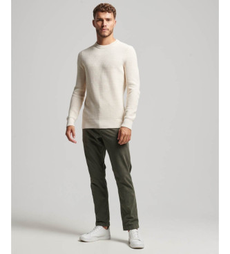 Superdry Knitted jumper with round neck and white texture