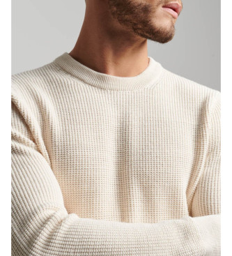 Superdry Knitted jumper with round neck and white texture