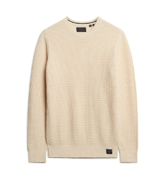 Superdry Knitted jumper with round neck and white texture