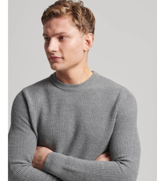 Superdry Knitted jumper with round neck and grey texture