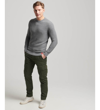 Superdry Knitted jumper with round neck and grey texture