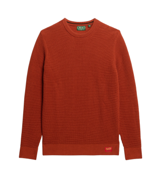 Superdry Stickad trja med rund hals och orange textur