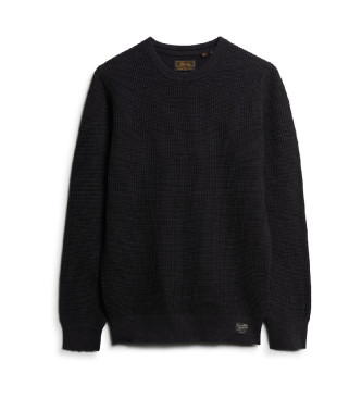 Superdry Knitted jumper with round neck and black texture