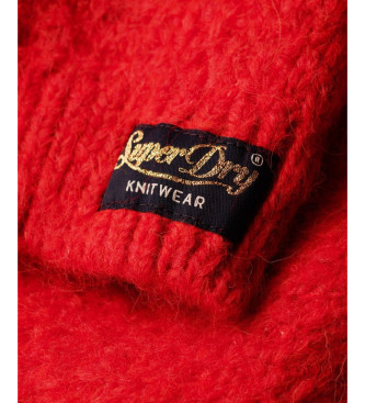 Superdry Kurzer Strickpulli mit roter Vintage-Struktur