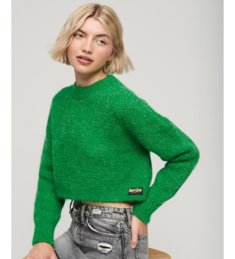 Superdry Short knitted jumper with green vintage texture