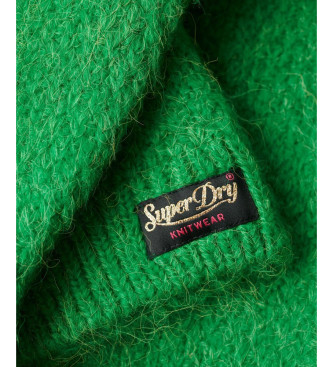 Superdry Kratek pleten pulover z zeleno vintage teksturo