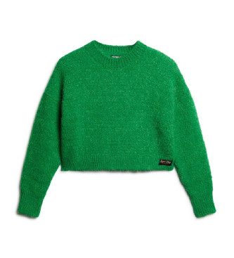 Superdry Pull court en tricot avec texture vintage verte