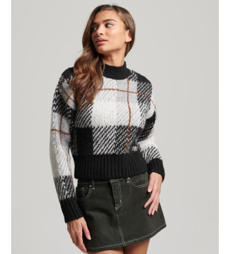 Superdry Square-cut knitted jumper with black design