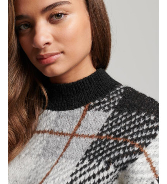 Superdry Square-cut knitted jumper with black design