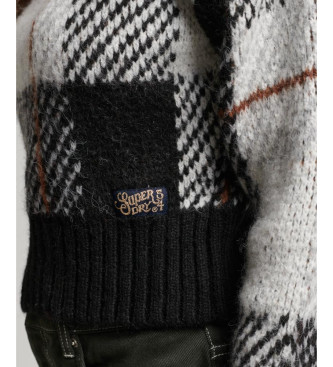 Superdry Square-cut knitted jumper with black design