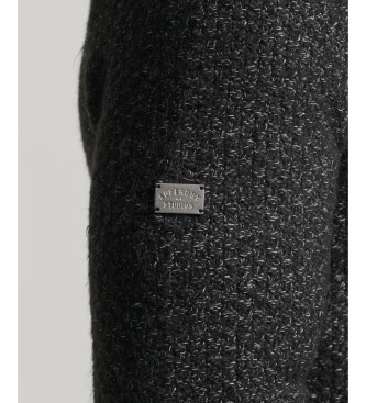 Superdry Grob gestrickter Pullover mit Button-Down-Kragen