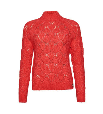 Superdry Jersey de punto pointelle rojo