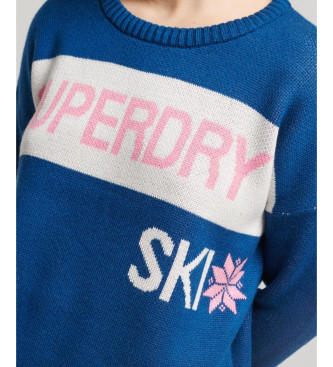 Superdry Maglione lavorato a maglia da sci retr blu