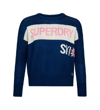 Superdry Maglione lavorato a maglia da sci retr blu