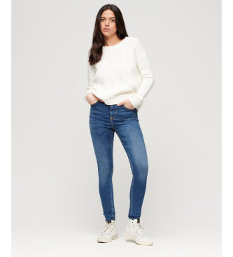 Superdry Knitted braided jumper with round neck and white dropped shoulders