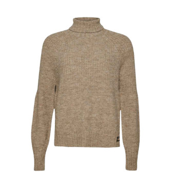 Superdry Beżowy sweter w prążki Essential