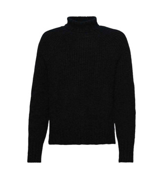 Superdry Essential navy ribbed knitted jumper