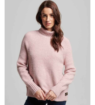 Superdry Jersey en punto de canal Essential rosa