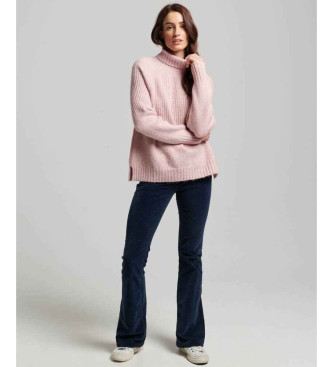 Superdry Maglione rosa lavorato a coste Essential