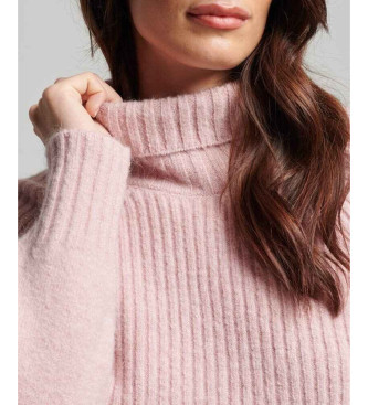 Superdry Rippenstrickpullover Essential rosa