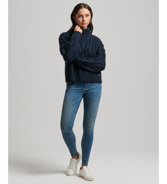 Superdry Sweter z dzianiny z kołnierzykiem polo w kolorze granatowym