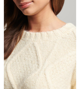 Superdry Milk white chunky knitted jumper