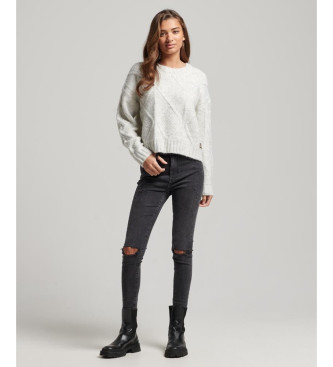 Superdry Szary sweter z grubej dzianiny