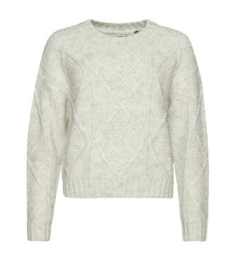 Superdry Grauer Grobstrick-Pullover