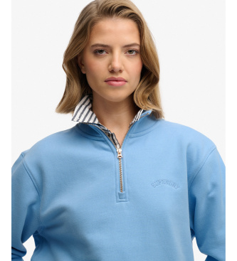 Superdry Sudadera Essential Logo Zip azul