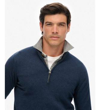Superdry Trui Essentials halve rits marine