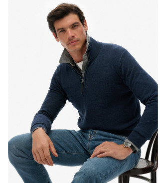 Superdry Trui Essentials halve rits marine