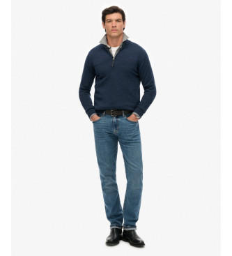 Superdry Trui Essentials halve rits marine
