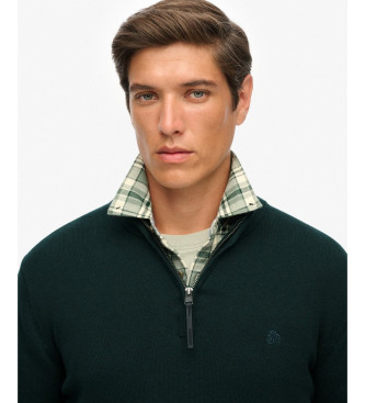 Superdry Trui Essentials Half Rits groen