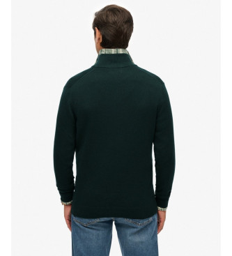Superdry Trui Essentials Half Rits groen