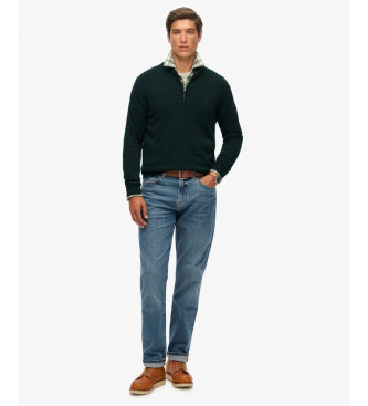 Superdry Trui Essentials Half Rits groen