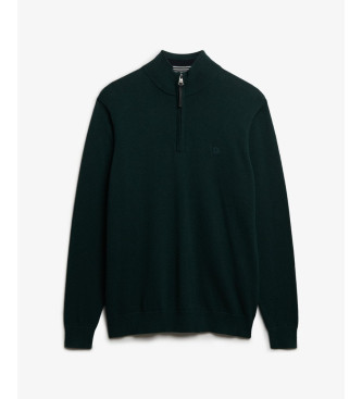 Superdry Trui Essentials Half Rits groen
