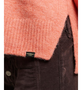 Superdry Oversizowy sweter z dekoltem V, koralowy