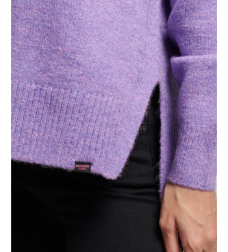 Superdry Pull oversize lilas  col en V