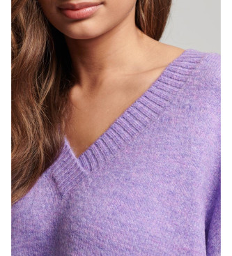 Superdry Oversized lilac V-neck jumper