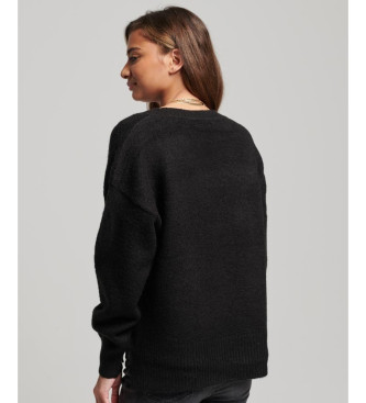 Superdry Oversized V-neck jumper black