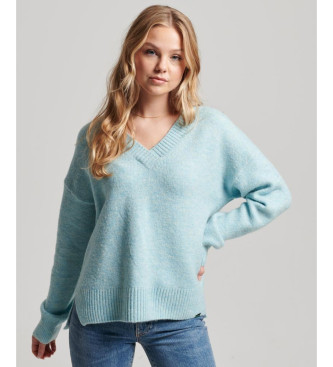 Superdry Turquoise oversized trui met V-hals