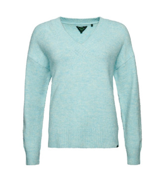 Superdry Pull surdimensionn  col en V turquoise